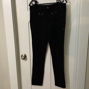 Free People Mid-Rise Black Moto Jeggings/Black Stretch Jeans, Size 31